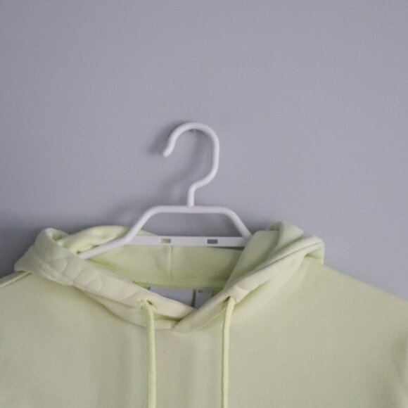 Adidas Yellow Sz XS Womens Cotton Hooded Pullover Drawstring Pocket Sweater - Picture 3 of 12